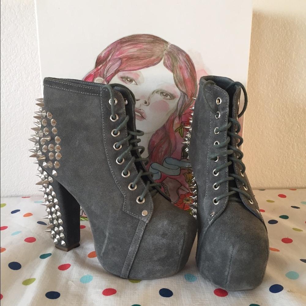 **REDUCED** Jeffrey Campbell Lita Spike Gray Suede